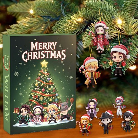 Discover Anime Character Christmas Ornaments, Manga Fan Gift, Chibi Holiday Decor, Japanese Comic Tree Decoration, Custom Box