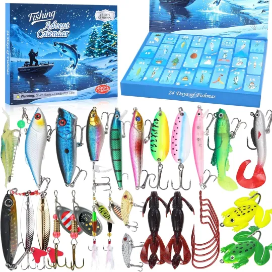 Discover Fishing Advent Calendar for Adult 2025 Fishing Lure Advent Calendar 24 Days Christmas
