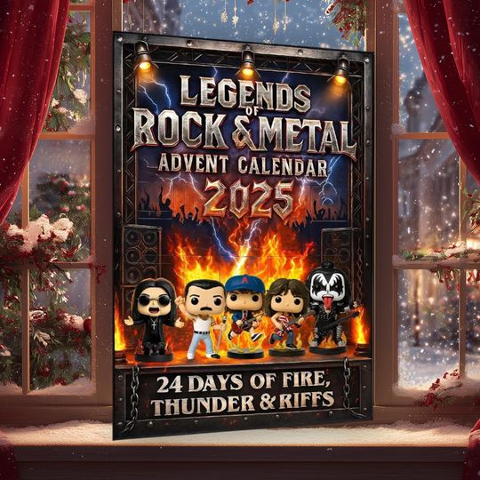 Discover Legends Rock & Metal 2025 Christmas Advent Calendar, 24-Day Countdown Ornament, Rock Music Funk Pop Xmas Charms, Metal Music Advent Calendar