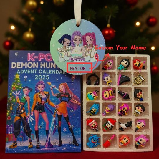 Discover K-Pop Demon Hunters Custom Christmas Bauble Tree Decoration Ornament,Resin Demon Hunters Advent Calendar, Christmas Gifts