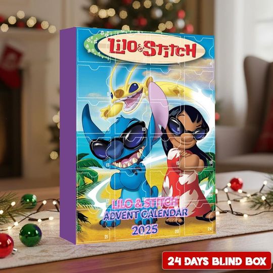 Lilo & Stitch Christmas Advent Calendar 2025, 24 Ornaments