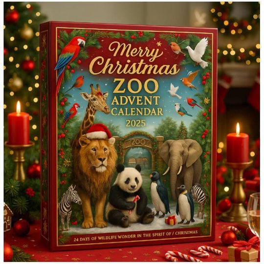 Discover Zoo Christmas Advent Calendar, Jungle Animals Christmas Ornament, 24 Days Countdown for Forest Animals