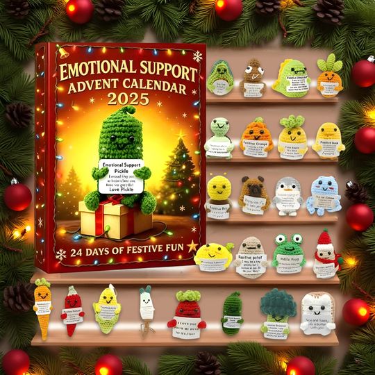 Discover Emotional Support Advent Calendar 2025, Cute Crochet Toys, 24 Days of Festive Fun, Mental Health Christmas Gift