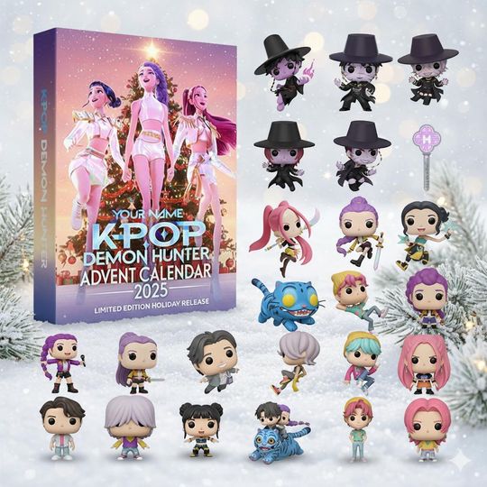 Discover Personalized Christmas Advent Calendar 2025, K-Pop Demo Hunter Christmas Countdown Calendars, 24 Days of Xmas Surprises for Kids Gift