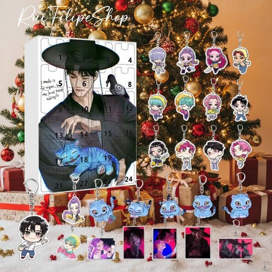 Saja Boy Advent Calendar, Kpop Demon Hunters Advent Calendar, 24 Days of Christmas Countdown with Huntrix, Kpop Demon Hunters Xmas Gifts