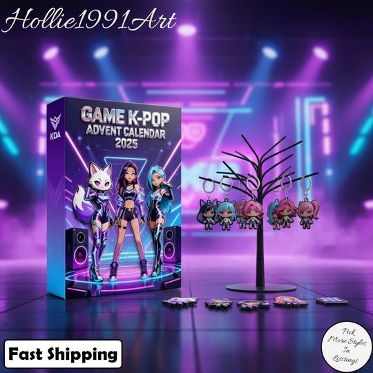 Huntrix Kpop Advent Calendar, Kpop Demon Hunters Advent Calendar, 24 Days of Christmas Countdown with Saja Boys, Demon Hunters Xmas Gifts