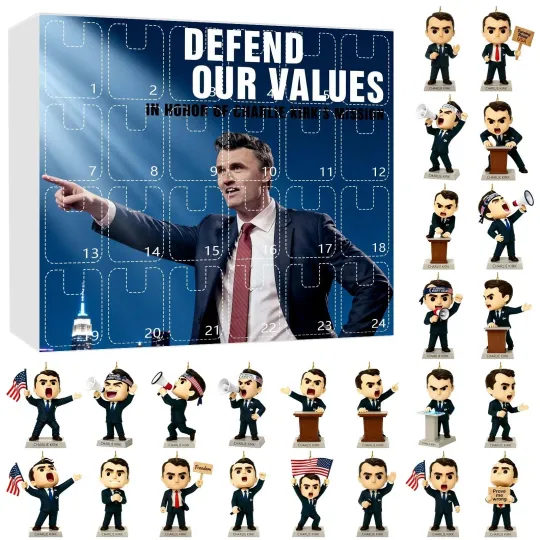 Discover 2025 Christmas Advent Calendar 24 Days Charlie Kirk 2D Acrylic Blind Box