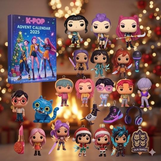 Discover 2D Acrylic Kpop Demon Hunters Christmas Advent Calendar, 24 Day Countdown Gift Box, with 24 Collectible for Kids Gift