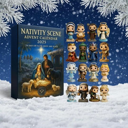 Discover Nativity Scene Advent Calendar, Faith and Peace Holiday Gift for Families, 2D Ornament Advent Calendar, 24-Day Christian Christmas Countdown