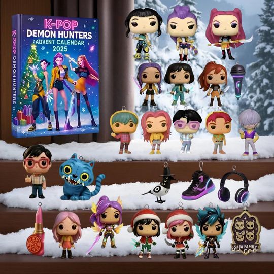 Discover Custom Kpop 3D Print Acrylic,Resin Demon Hunters Advent Calendar, 24 Funny Holiday Decor Ornaments, Christmas Gifts