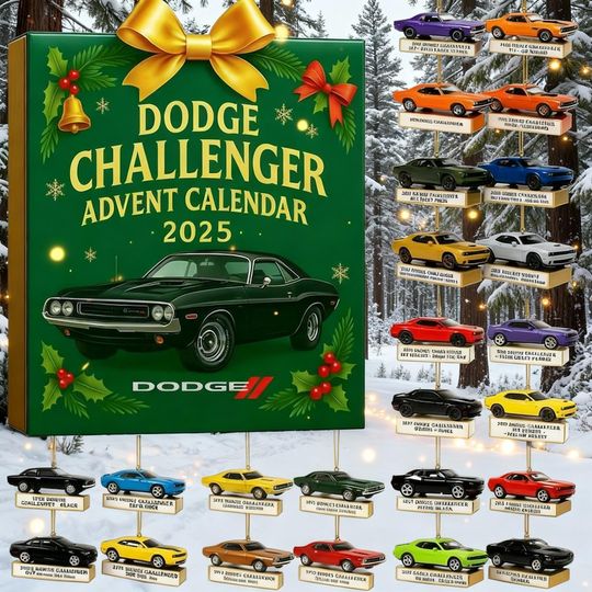 Discover Classic Muscle Car Advent Calendar 2025, Miniature Vehicle Set, Vintage Car Christmas Countdown Gift, 24 Day Auto Box