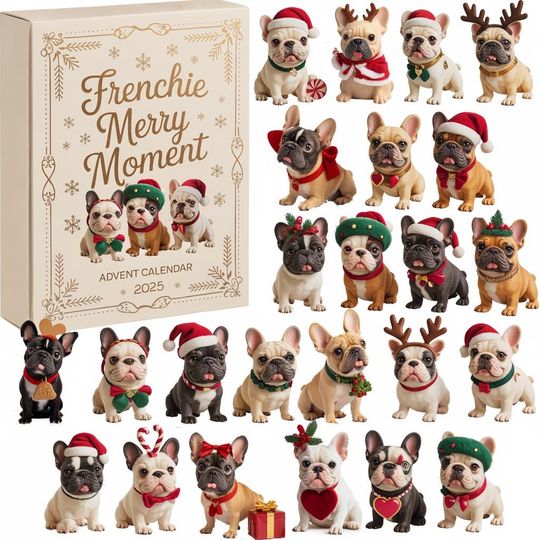 Discover Frenchie Merry Moment Advent Calendar, Acrylic Dog Onrament, Acrylic Countdown Ornament, Christmas Gifts For Dog Lovers, Xmas Dog Mom Gifts