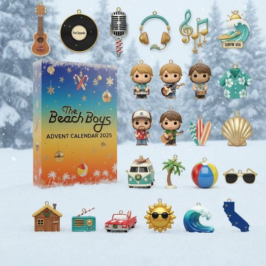 Discover The Beach Boys 2025 Advent Calendar, 2D Acrylic Advent Calendar Christmas 2025 Gift, Xmas gift, 24 Christmas Gift, Ocean Animal Figurine Set