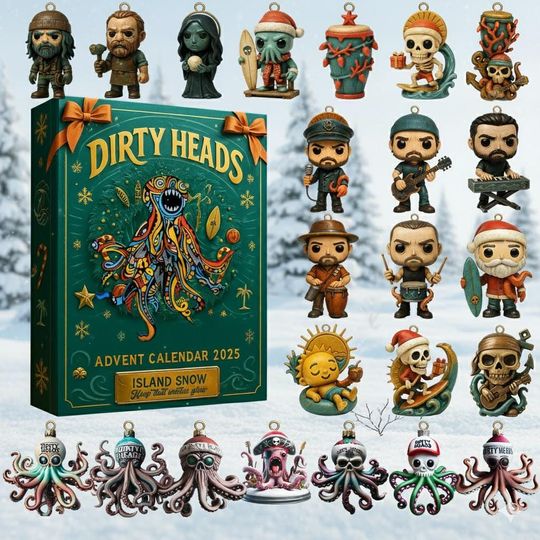 Discover Dirty Heads Advent Calendar 2025, 2D Flat Christmas Advent Calendar, Holiday Countdown Calendar, Christmas Countdown