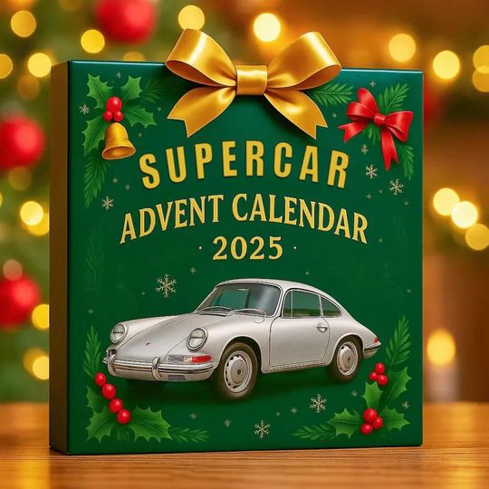 Heritage Car 2D Flat Advent Calendar, Muscle Car 24 Acrylic Ornaments Advent Calendar, Automotive Christmas Countdown Gift for Car Lovers
