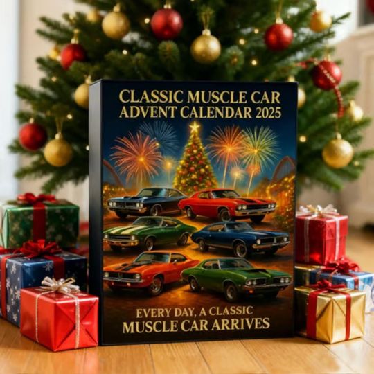 Discover Classic Muscle Car 2D Flat Advent Calendar 2025, Muscle Car 24 Acrylic Ornaments Advent Calendar 2025, Classic Sports Car Collection Set