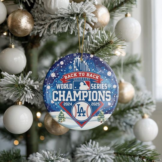 Discover Baseball Champions Ornament, 2025 Back to Back Winner Gift, World Series Champions Ceramic Ornament, Sports Fan Christmas Decor,