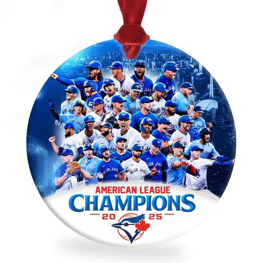 Discover Toronto Blue Jays American League Champions 2025 Baseball Ornaments for Christmas Tree MLB World Series