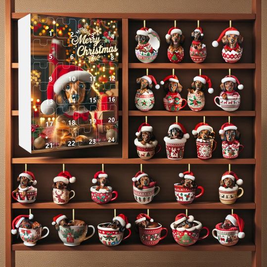 Discover Dachshund Christmas Advent Calendar 2025: Wiener Dog Figurines & Mug Charms