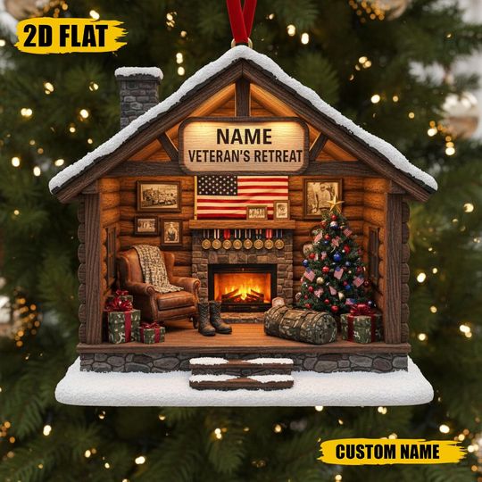 Discover Personalized Hunting Cabin Ornament, Custom Name Gift for Hunter, Rustic Deer Hunting Keepsake, Outdoorsman Christmas, Gift for Hunter Dad