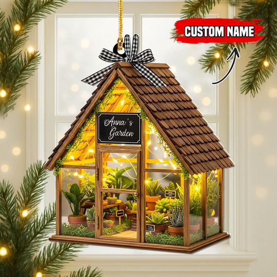 Discover Personalized Greenhouse Ornaments, Plant Greenhouse Ornament, Plant Lover Decor, Potting Shed Christmas Keepsake, Gardener Christmas
