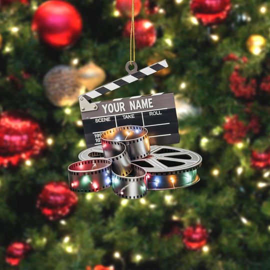 Discover Personalized Film Clapboard Ornament, Movie Christmas Keepsake, Unique Director Holiday Decoration, Gift for Filmmakers, Film Students