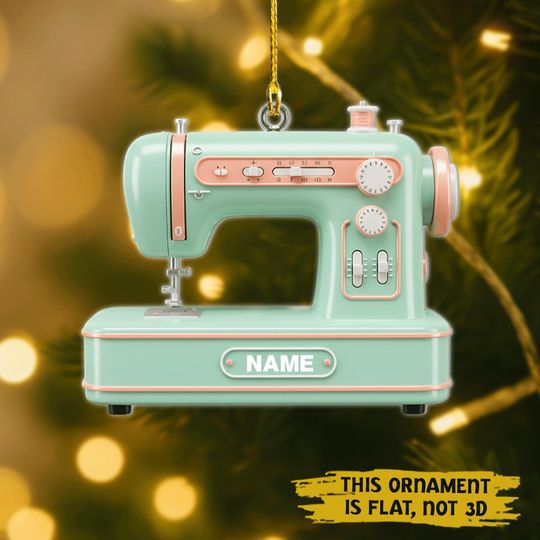 Discover Personalized Sewing Machine Ornament, Seamstress Gift, Quilting Studio Decor, Crafting Xmas Gift, Quilter Christmas Decor