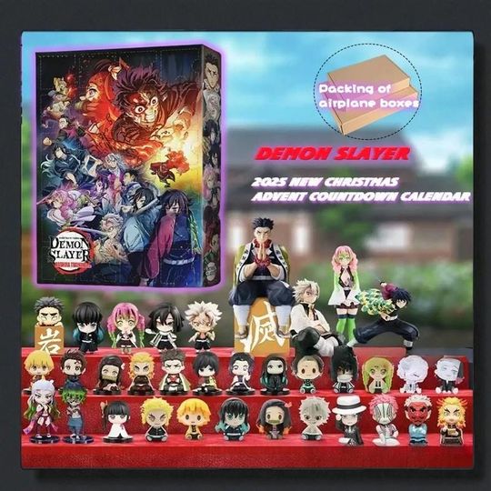 Discover 2025 New demon Christmas Advent Countdown Calendar Blind Box 2D Acrylic PVC Decorative Pendant Children Toys Gifts Xmas Gift