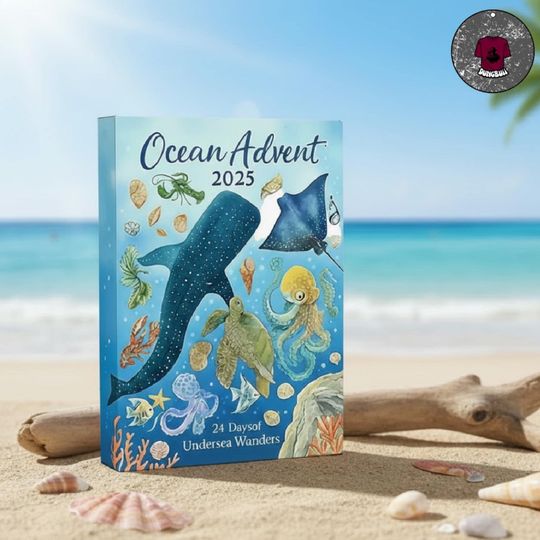 2D Acrylic Ocean Advent Calendar 2025, Sea Life Countdown Calendar, Ocean Animal Blind Box, Underwater Xmas Gift, Marine Advent Decor