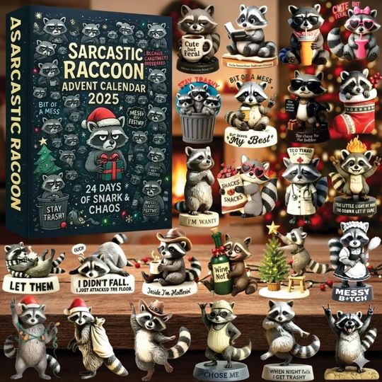 Discover Sarcastic Raccoon Advent Calendar 2025: 24 Snarky Figurines