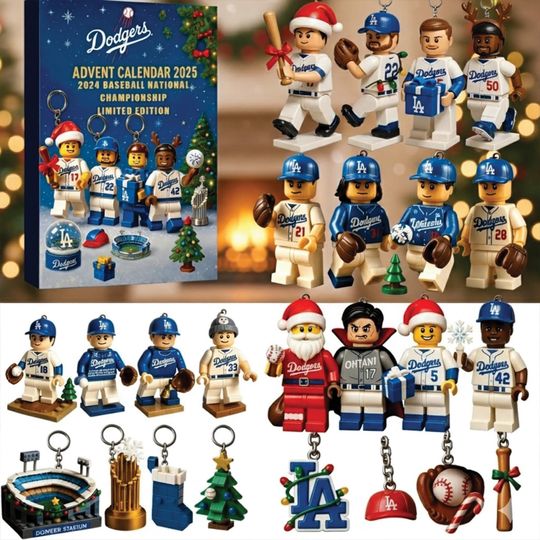 Discover LA Champ Series 2025 Advent Calendar: 24 Assorted Dodgers Ornaments & Collectibles