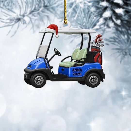 Discover Custom Golf Cart Ornament, Golfer Christmas Gift, Christmas Tree Decor, Golf Lover Keepsake for Couple Dad Husband