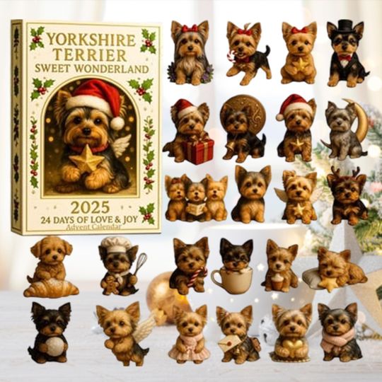 Discover Yorkshire Terrier Advent Calendar 2025, Yorkie Dog Christmas Ornaments, Pet Lover Gifts, Holiday Decor