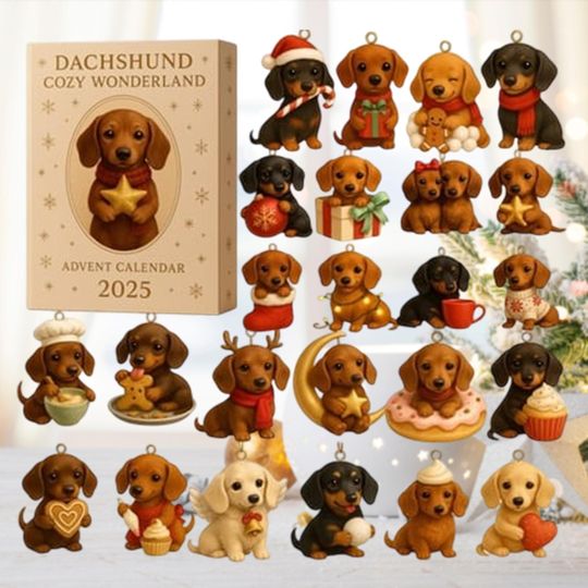 Discover Dachshund Advent Calendar 2025, Weiner Dog Christmas Ornaments, Sausage Dog Gifts, Pet Lover Decor