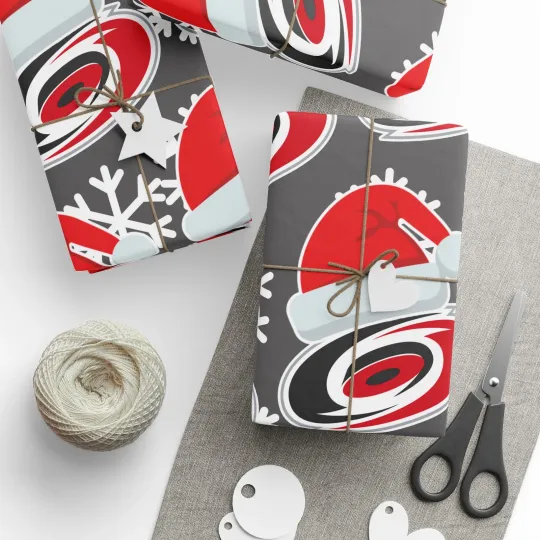 Carolina Hurricanes Hockey Christmas Wrapping Paper Holiday Gift