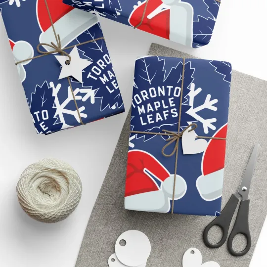 Discover Toronto Maple Leafs Hockey Christmas Wrapping Paper Holiday Gift
