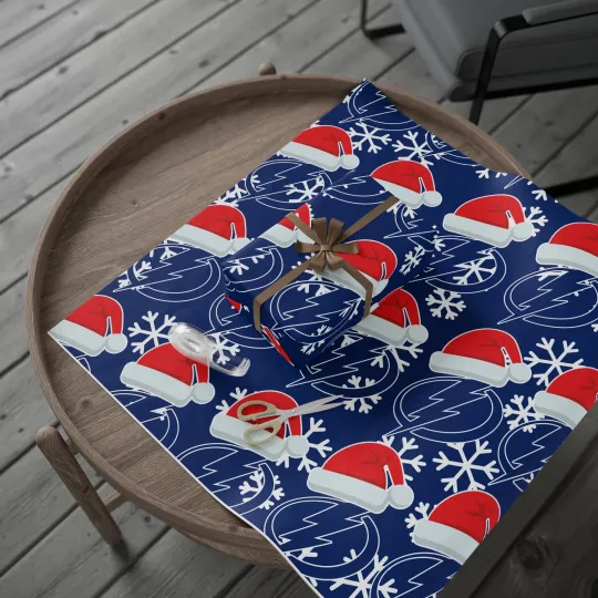 Discover Tampa Bay Lightning Hockey Christmas Wrapping Paper Holiday Gift