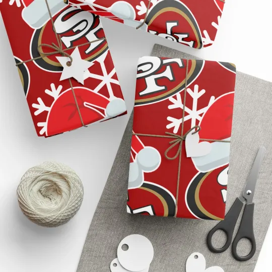 Discover football San Francisco 49ers Wrapping Paper Christmas Gift Wrap Football Team