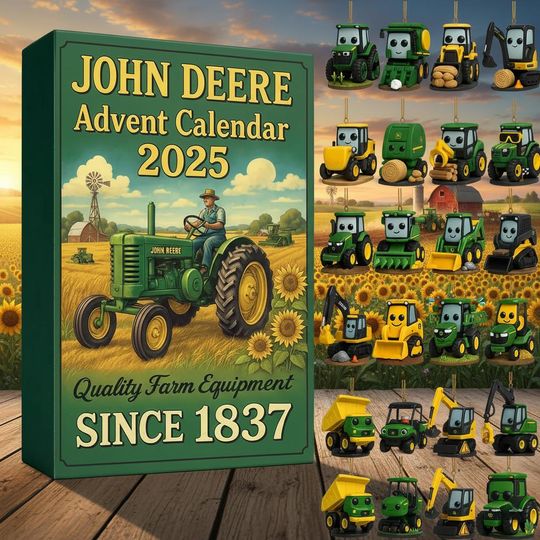Farm Tractor Advent Calendar 2025, 24 Day Countdown Gift Box with Cute Farming Vehicles, Christmas Surprise for Boys & Kids