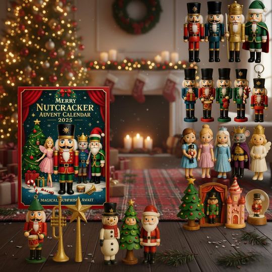 2025 Nutcracker Christmas Calendar, 24 Mini Ornaments of Soldiers, Clara & Holiday Magic, Countdown Gift for Kids And Collectors