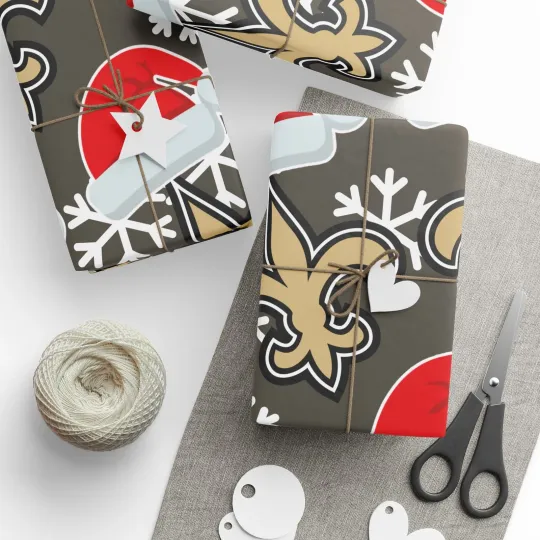 Discover New Orleans Saints Wrapping Paper Christmas Gift Wrap Football Team Presents