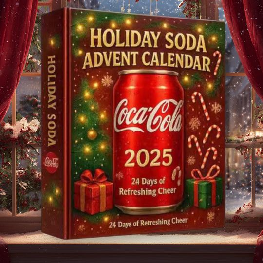 Discover Christmas Soda Collections 2025 Advent Calendar, Holidays Soda Christmas Charm, 24-Day Countdown Ornament, Christmas Lights Drinks Blind Box