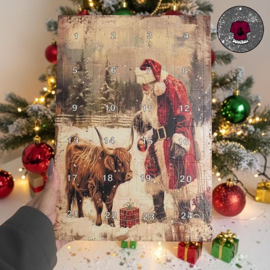 Discover 2D acrylic Cow Advent Calendar 2025, 24-Day Countdown Blind Box, Highland cow Advent calendar Xmas gift, Gift for cow lover