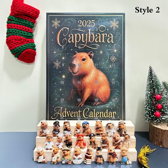 2025 Advent Calendar,24 Acrylic Christmas Ornaments,Capybara,Dragon,National Parks,Xmas Countdown Calendar,Funny Toys for Kids,Xmas Box Gift