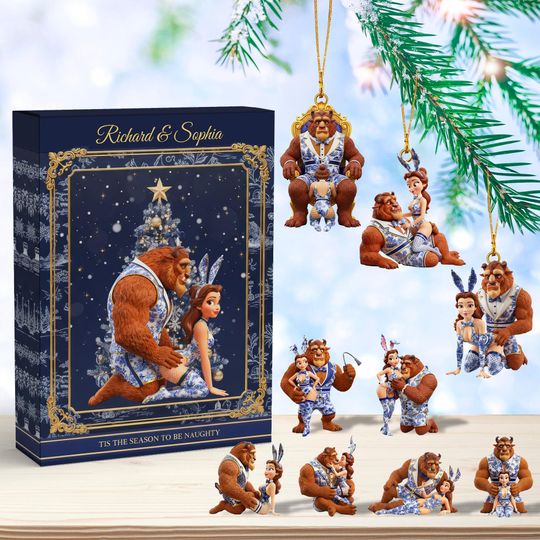 Discover Personalized Naughty Fantasy Couple Advent Calendar, Adult Christmas Countdown, Funny Custom Xmas Gift Ornaments