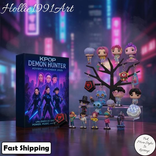 Discover Kpop Demon Hunters Christmas Advent Calendar  24-Day Countdown Gift Box - Resin Charms  K-Pop Anime Fan Holiday Gift, Music Lover Gift