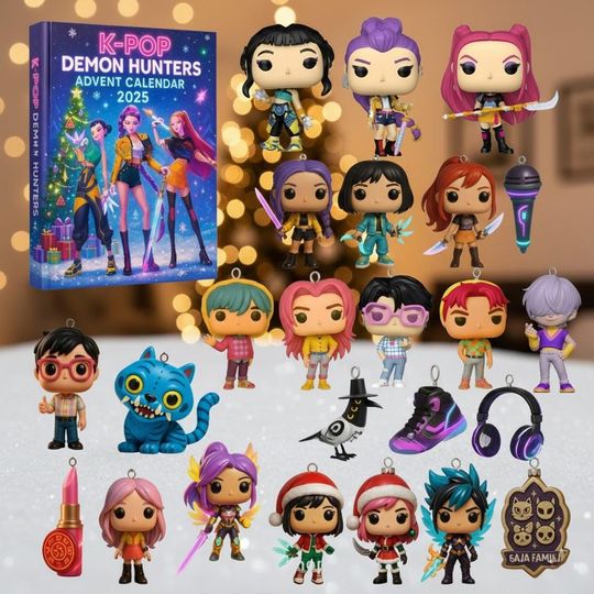 Discover Kpop Demon Hunters Advent Calendar, Kpop 3D Print Acrylic,Resin Demon Hunters Advent Calendar, 24 Funny Holiday Decor Ornaments