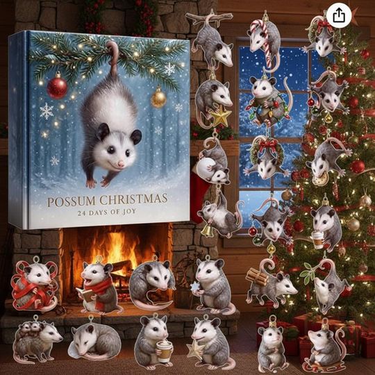 Discover Possum Christmas Advent Calendar, 24 Days of Cute Holiday Surprises, Funny Gift for Animal Lovers, Nature Fans & Woodland Decor