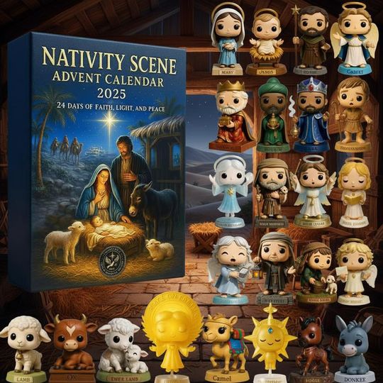 Discover Nativity Advent Calendar 2025, 24 Days of Christmas Faith, Holy Family Figurines Countdown Gift for Christian Families & Believers