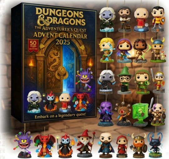 Discover 2025 Epic Quest Advent Calendar, 24 Day Countdown with Fantasy RPG Figures, Perfect Holiday Gift for Gamers, Collectors & Nerds
